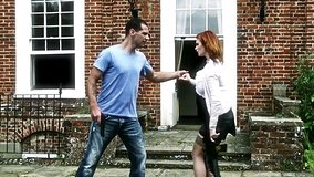 A redhead is getting a cock pushed inside her cunt lips today