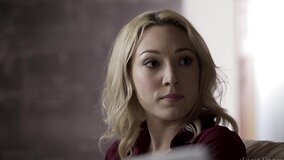 Pretty blonde is screwed in bed by her angry husband