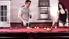 Playing pool with Katrina Jade turns wonderfully hardcore