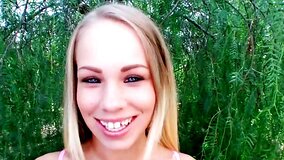 Blue eyed blonde took a stranger home to fuck him