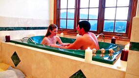 A porn video is done in a hot tub here