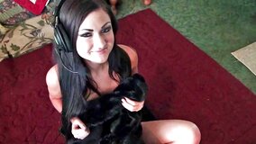 Gamer girl is taking a break from playing games